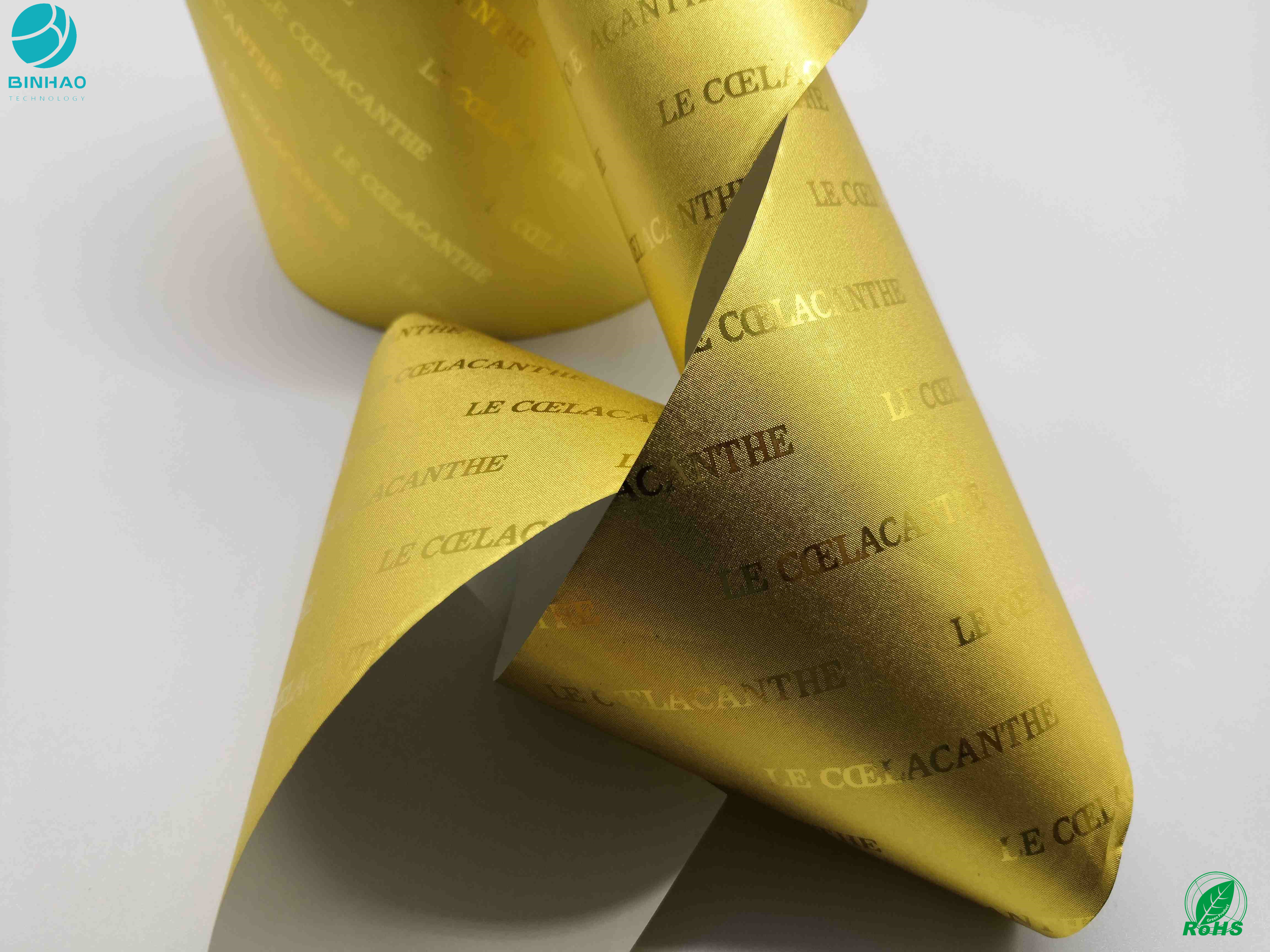 توتون و تنباکو 1500 میلی متر قابل انعطاف پذیری خوب کاغذ فویل آلومینیومی رنگ طلای سفارشی