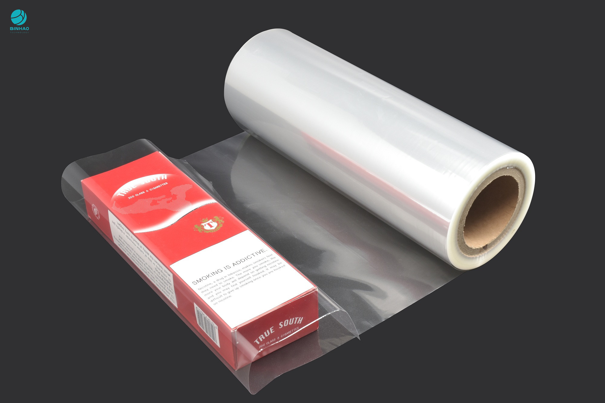 360 میلی متر جامبو براق و تمیز و حرارتی حرارتی رول فیلم BOPP برای بسته بندی جعبه سیگار