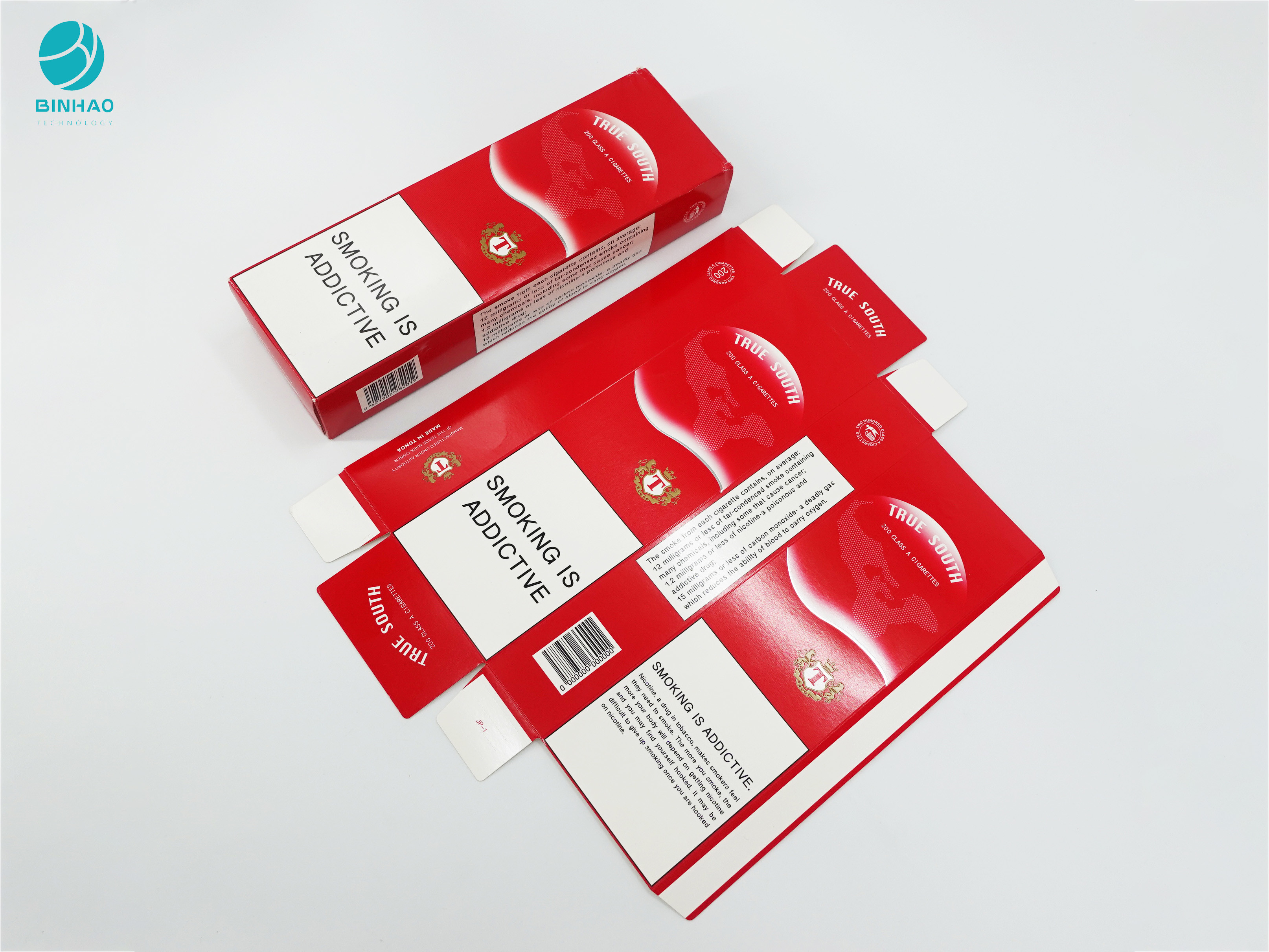 موارد بسته بندی مقوایی قرمز رنگ تزئینی برای محصولات دخانیات سیگار